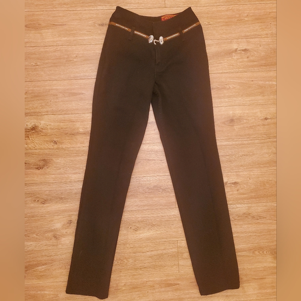 Vintage Lawmen Western Jeans black with a built in belt size 1